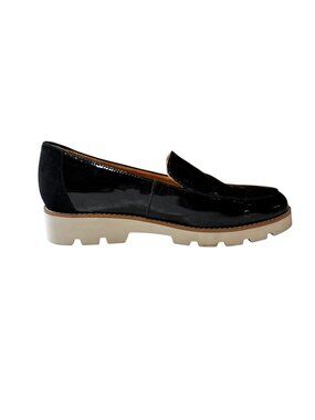 VIONIC KENSLEY Black Crinkle Loafer Size 7